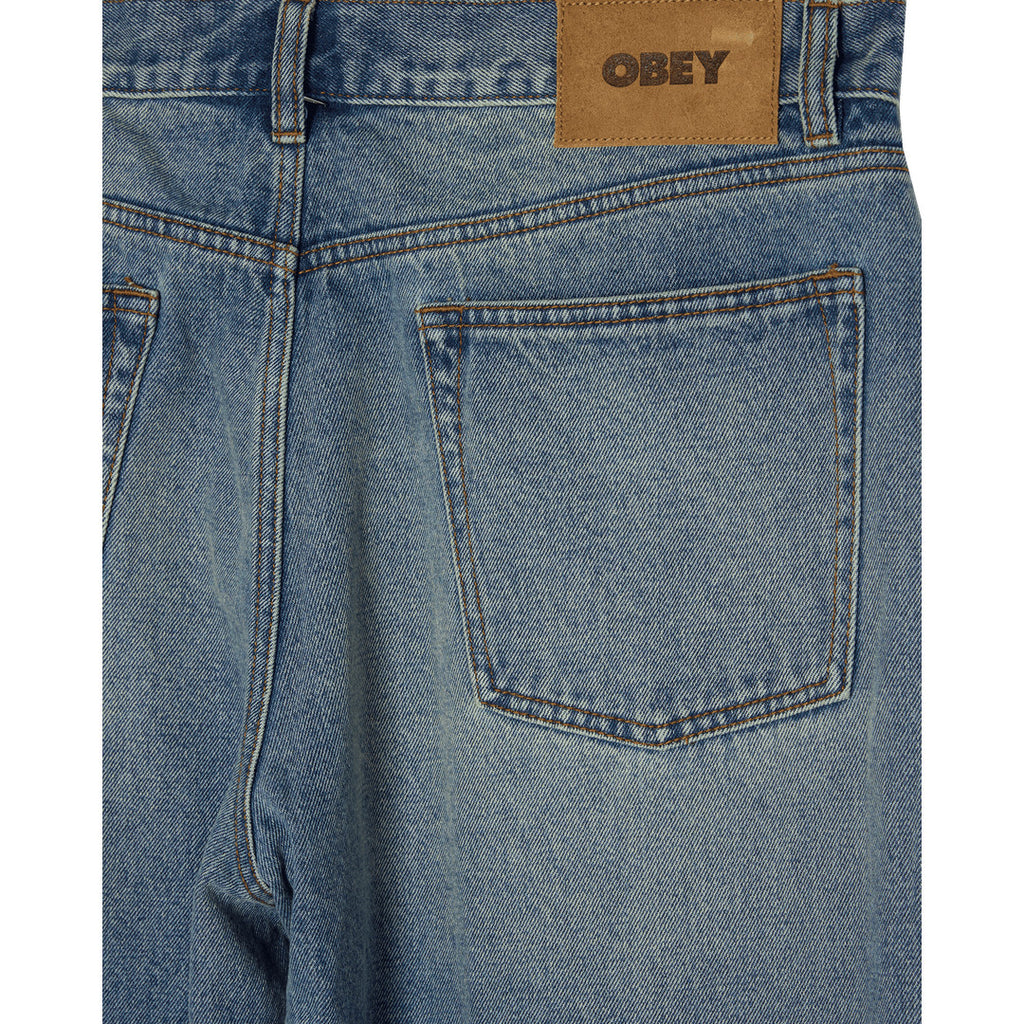 Obey Classic Baggy Denim Jeans - Heavy Vintage Light Indigo - detail