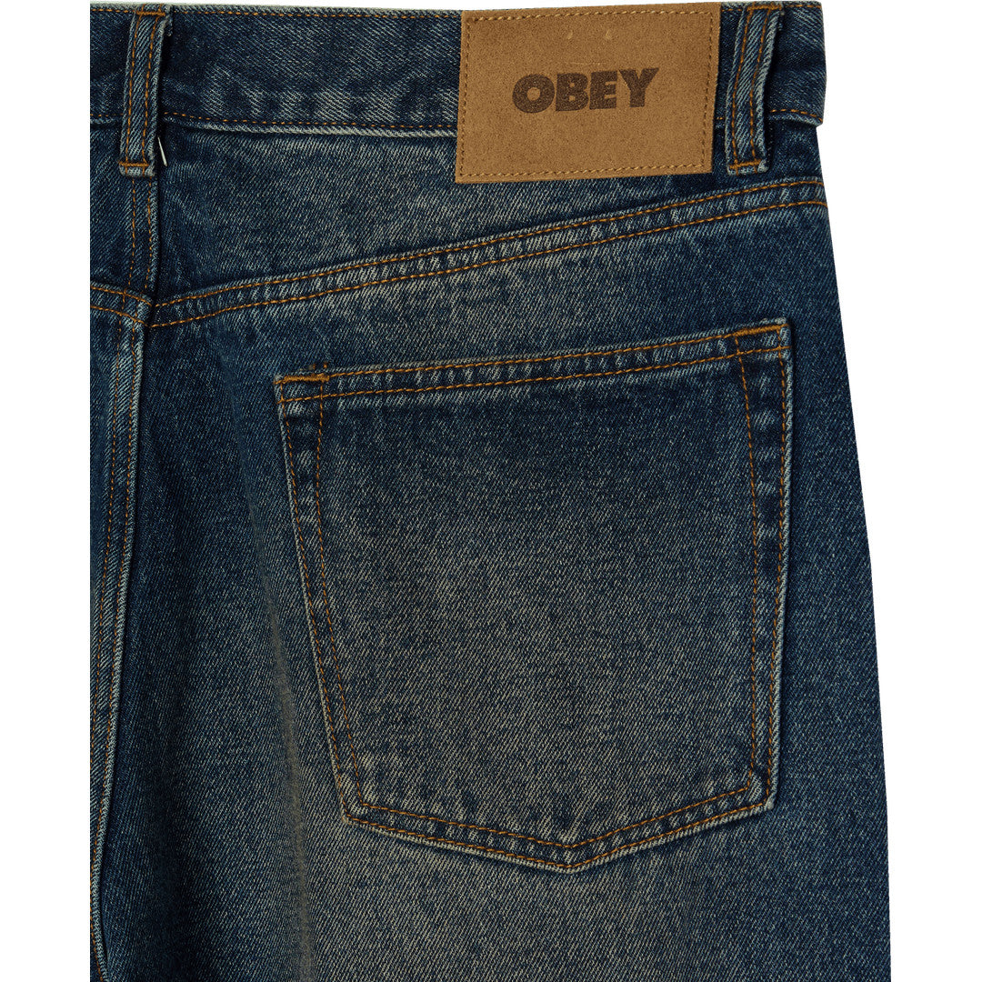 Obey Classic Baggy Denim Jeans Oil Stained Indigo - detail 2