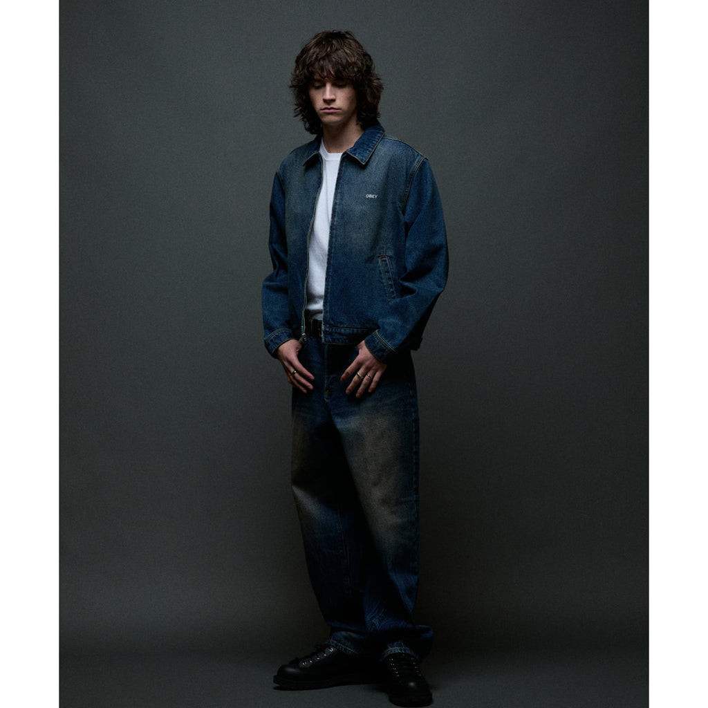 Obey Classic Baggy Denim Jeans Oil Stained Indigo - detail 3