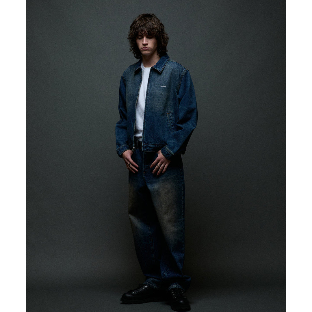 Obey Classic Baggy Denim Jeans Oil Stained Indigo - detail 3