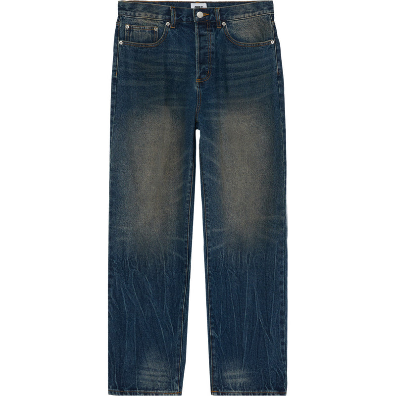 Obey Classic Baggy Denim Jeans Oil Stained Indigo - front