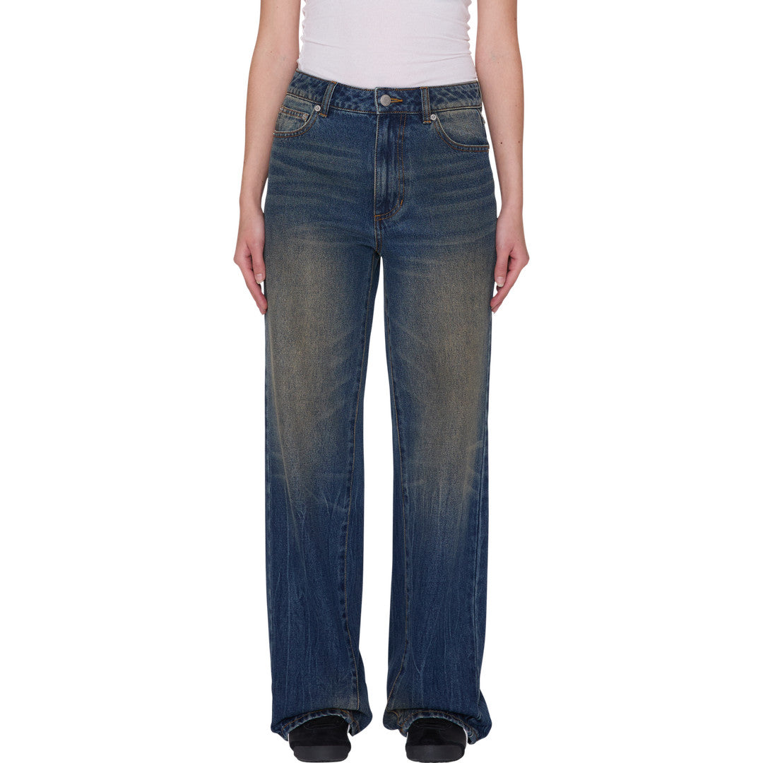 Womens Elara 5 Pocket Denim - Black Mocha Wash - front
