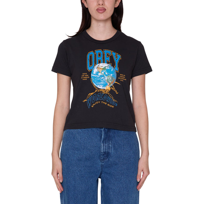 Womens Enjoy The Ride T-Shirt - Digital Black - front