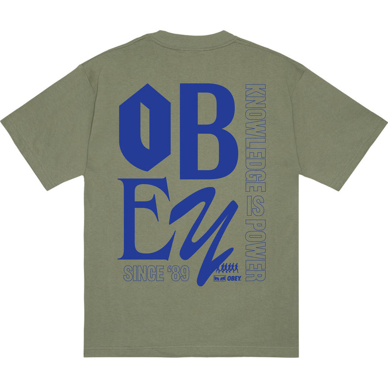 Obey Knowledge T-Shirt - Desert Green - front