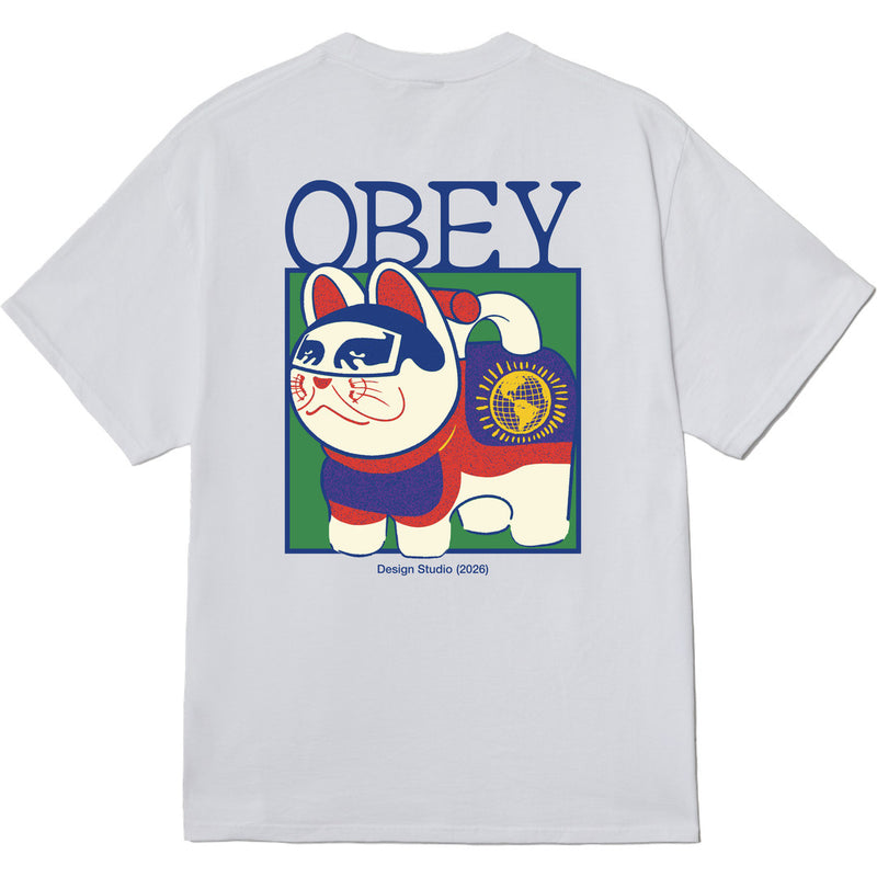 Obey Lucky Cat T-Shirt - White - front