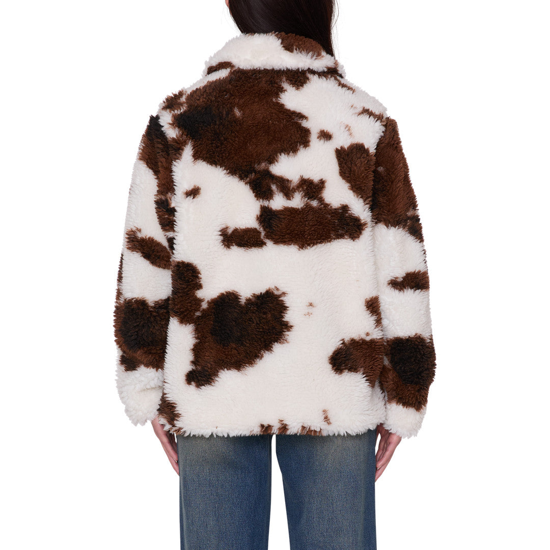 Womens Nolie Sherpa Short Coat - Cow Print - detail 1