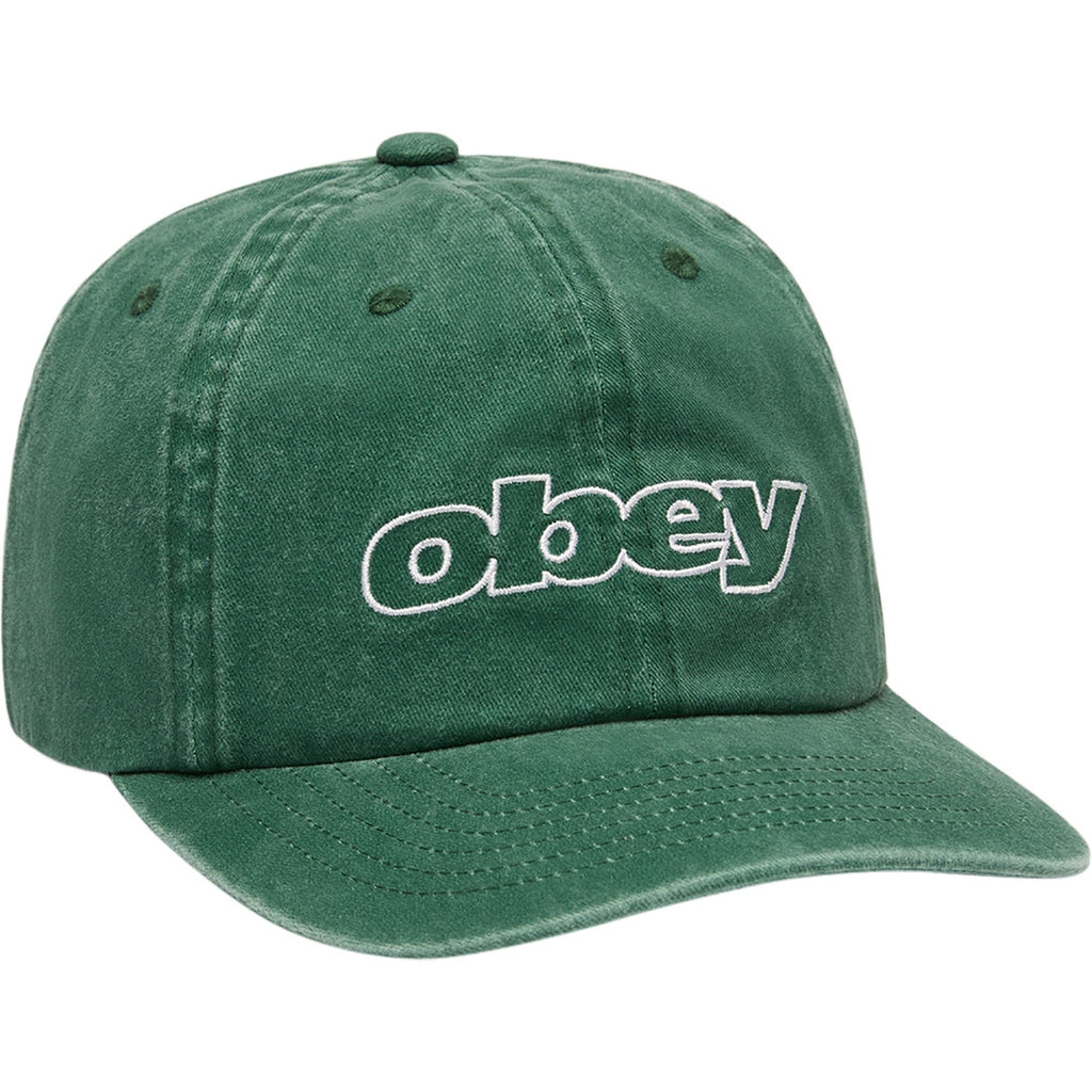 Obey Outline Delta 6-Panel Hat - Pigment Pine Green - front