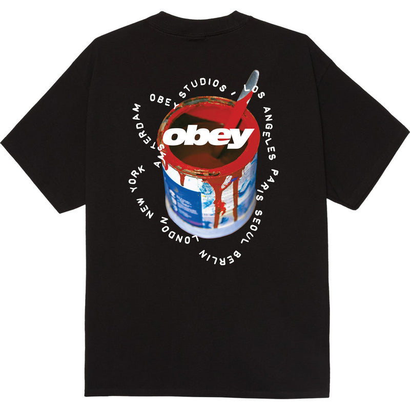 Obey Real Spill T-Shirt - Black - front