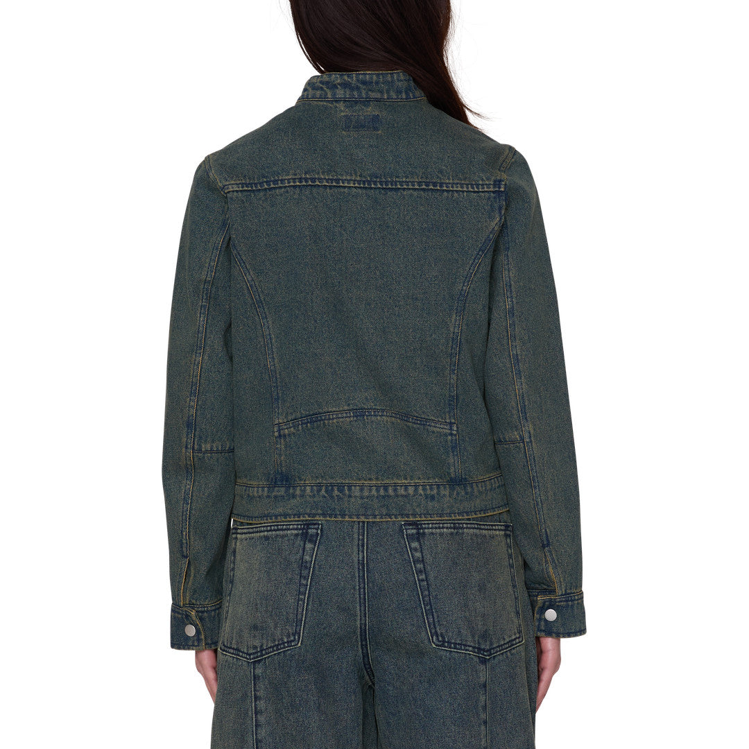 Womens Rove Moto Jacket - Yellow Tint Wash - detail 1