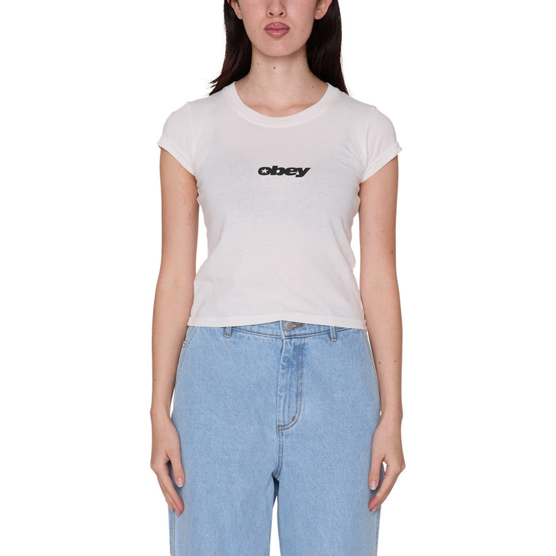 Obey Women's Speed 2 T-Shirt Chalk White - front