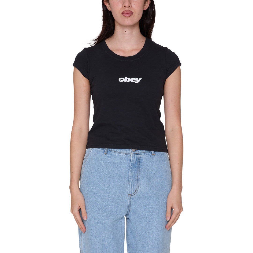 Obey Women's Speed 2 T-Shirt Digital Black - front