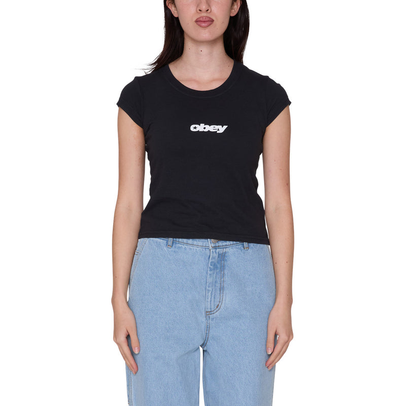 Obey Women's Speed 2 T-Shirt Digital Black - front
