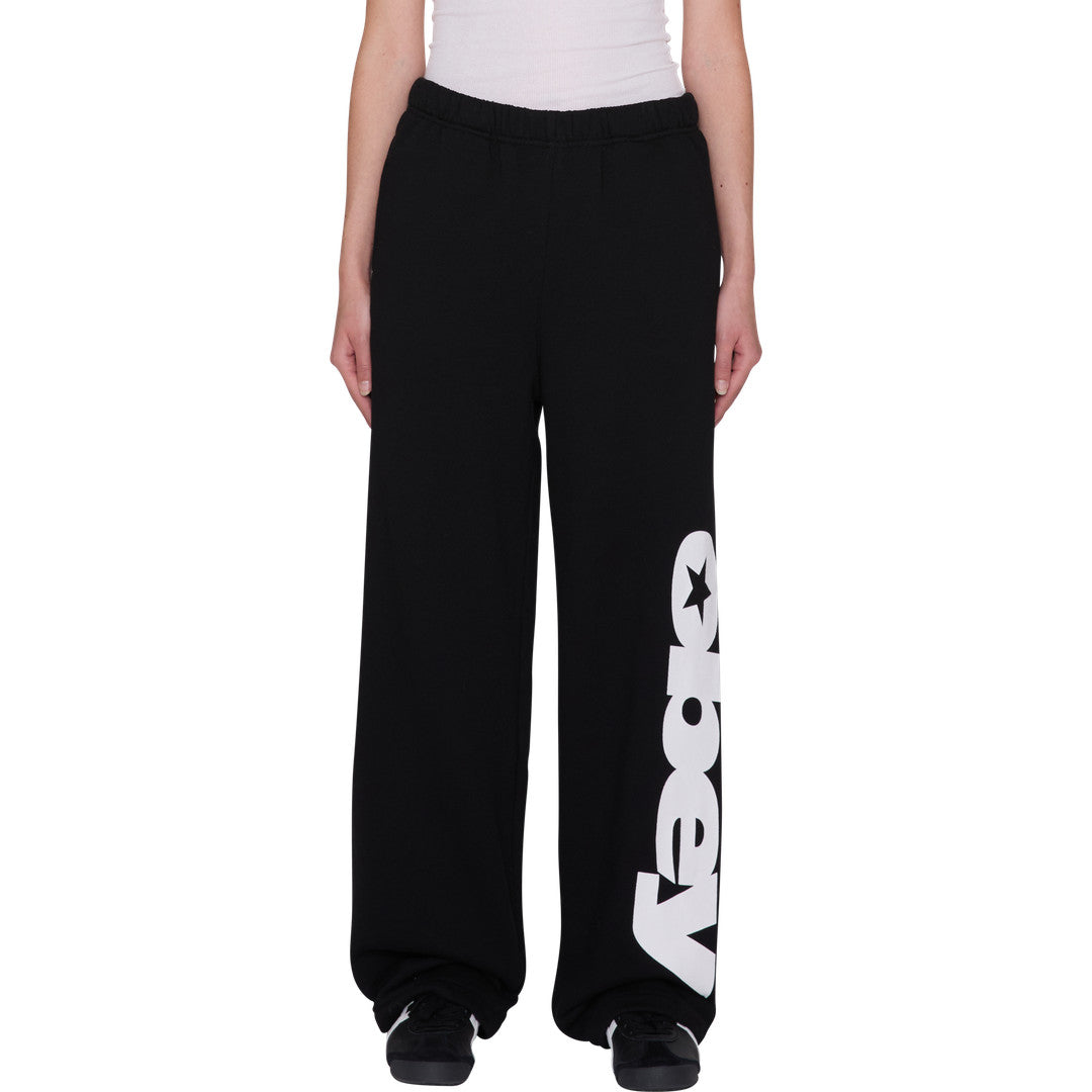 Womens Speed Star Sweat Pants - Black - front