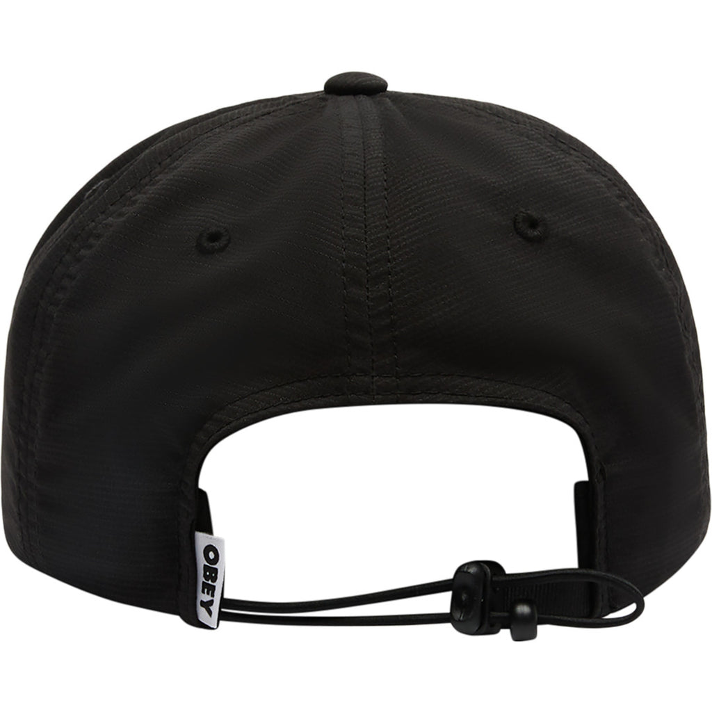 Obey Stride 5-Panel Strapback Hat - Black - back