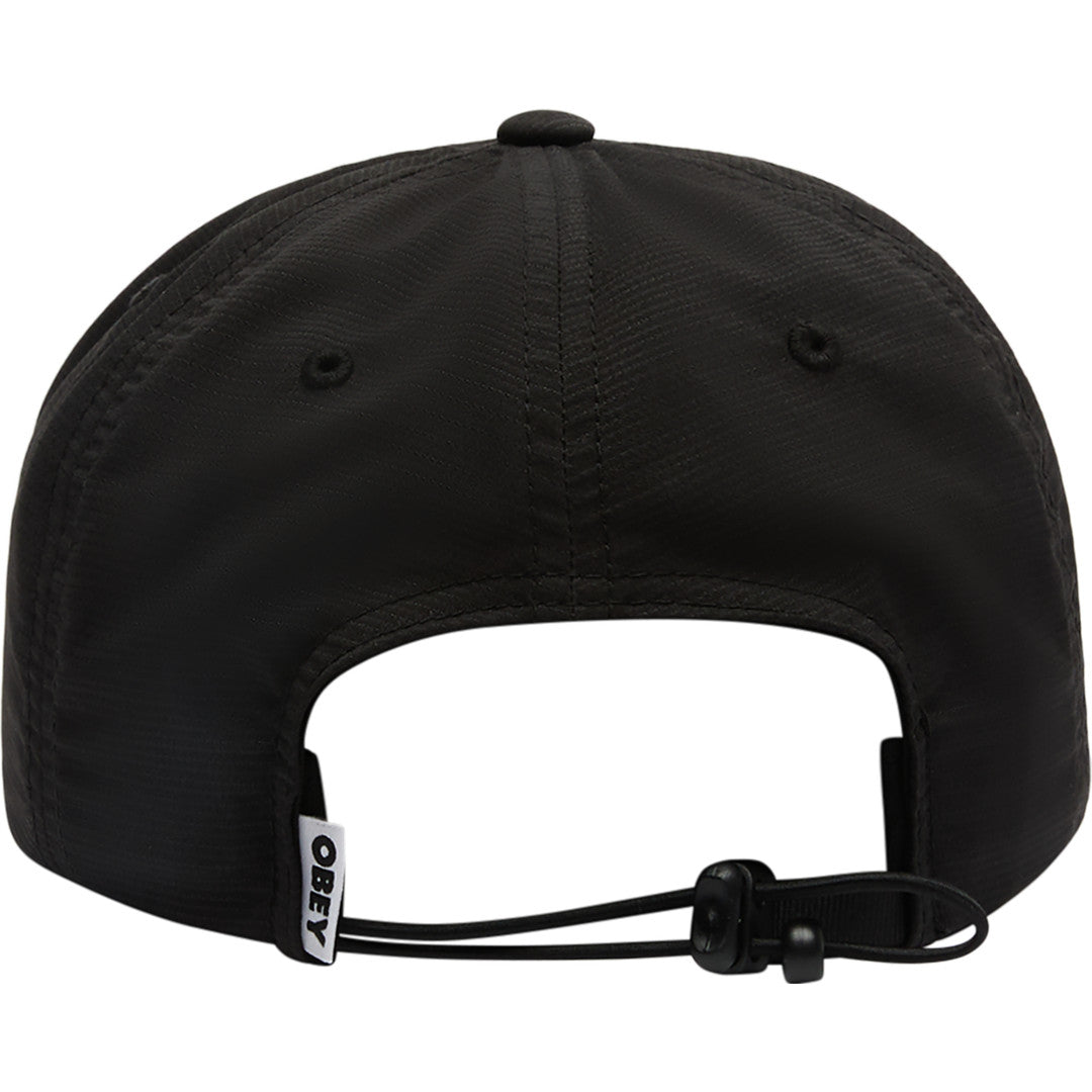 Obey Stride 5-Panel Strapback Hat - Black - back