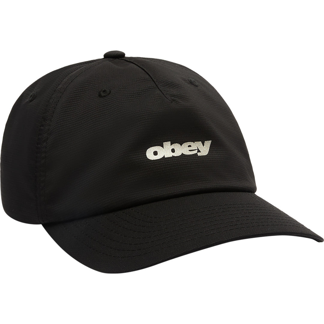 Obey Stride 5-Panel Strapback Hat - Black - front