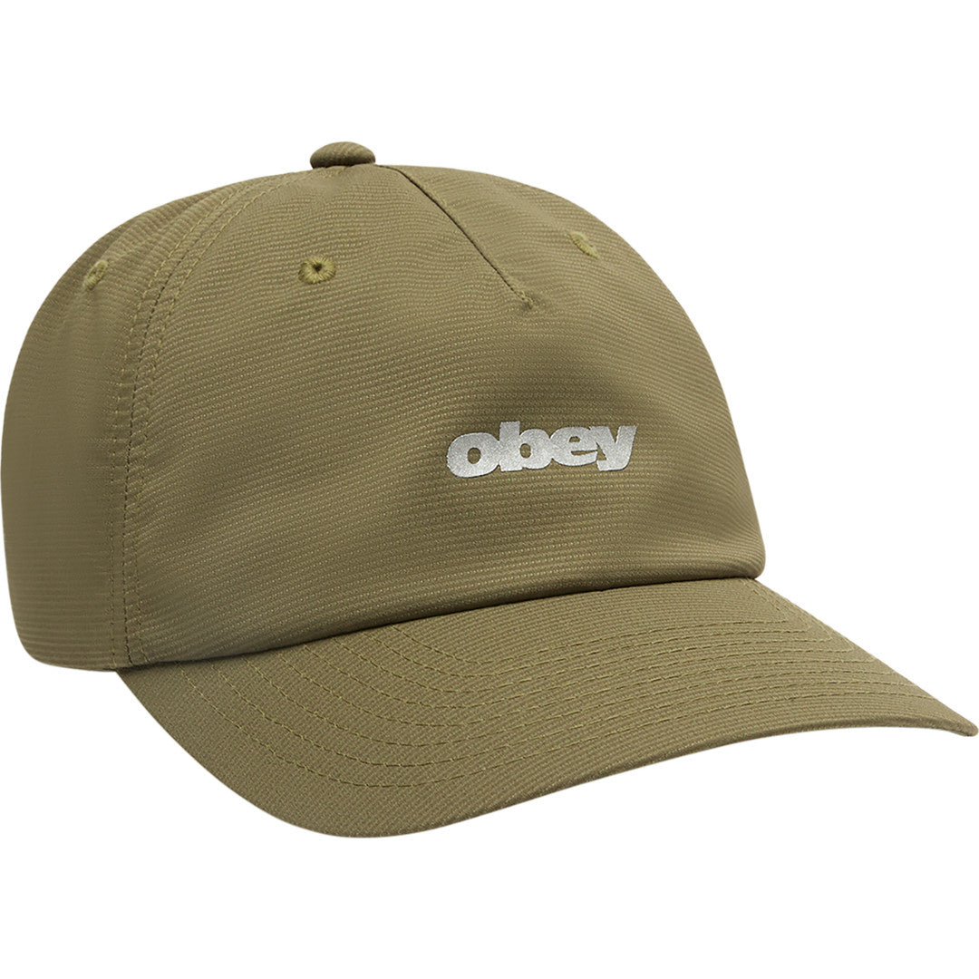 Obey Stride 5-Panel Strapback Hat - Olive - front