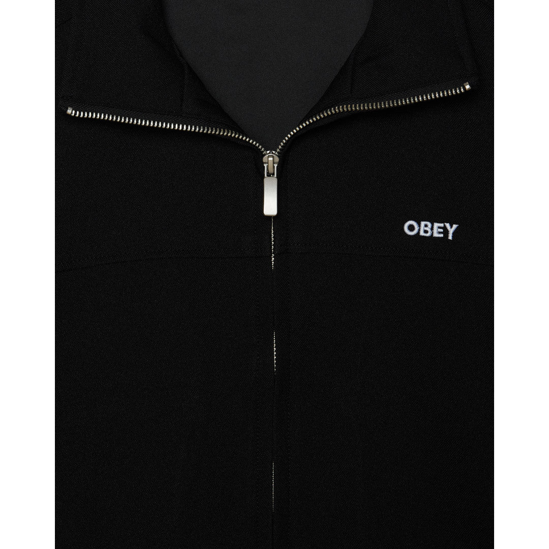 Obey Tailored Track Jacket - Black - detail