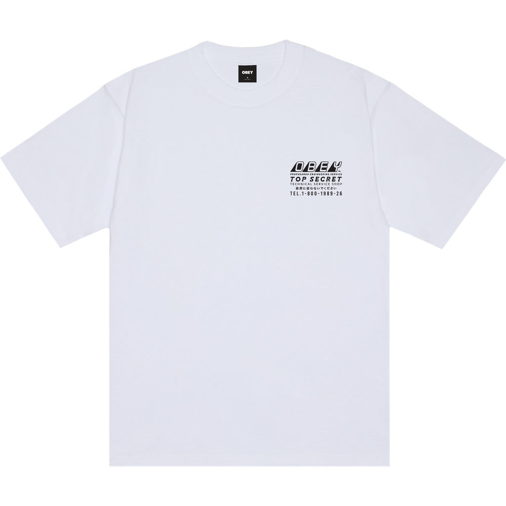 Obey Top Secret Heavyweight T-Shirt White - back