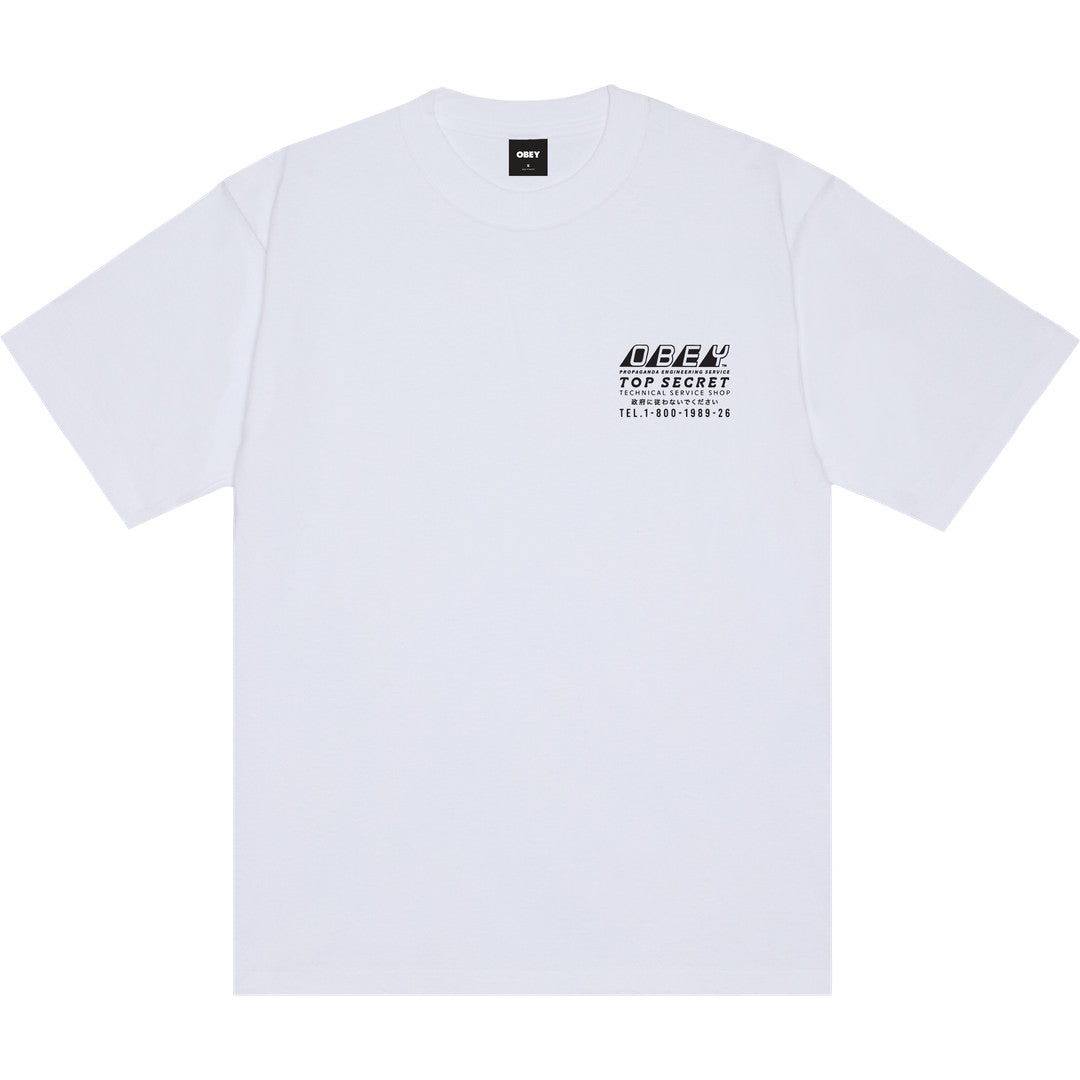 Obey Top Secret Heavyweight T-Shirt White - back