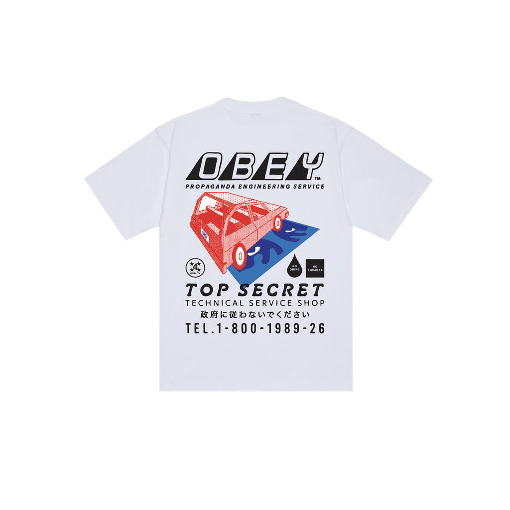 Obey Top Secret Heavyweight T-Shirt White - front