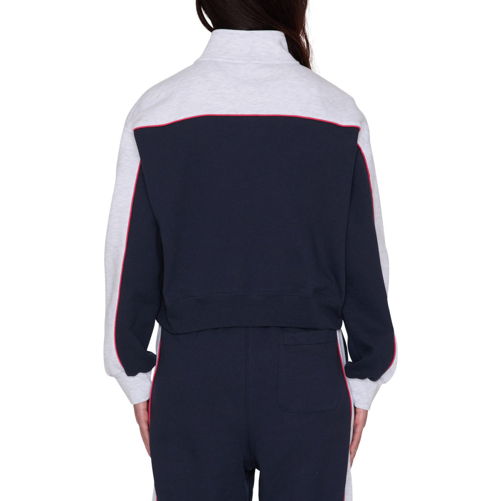 Obey Womens Zeno Mock Neck Zip Up - Dark Navy Multi - detail 1