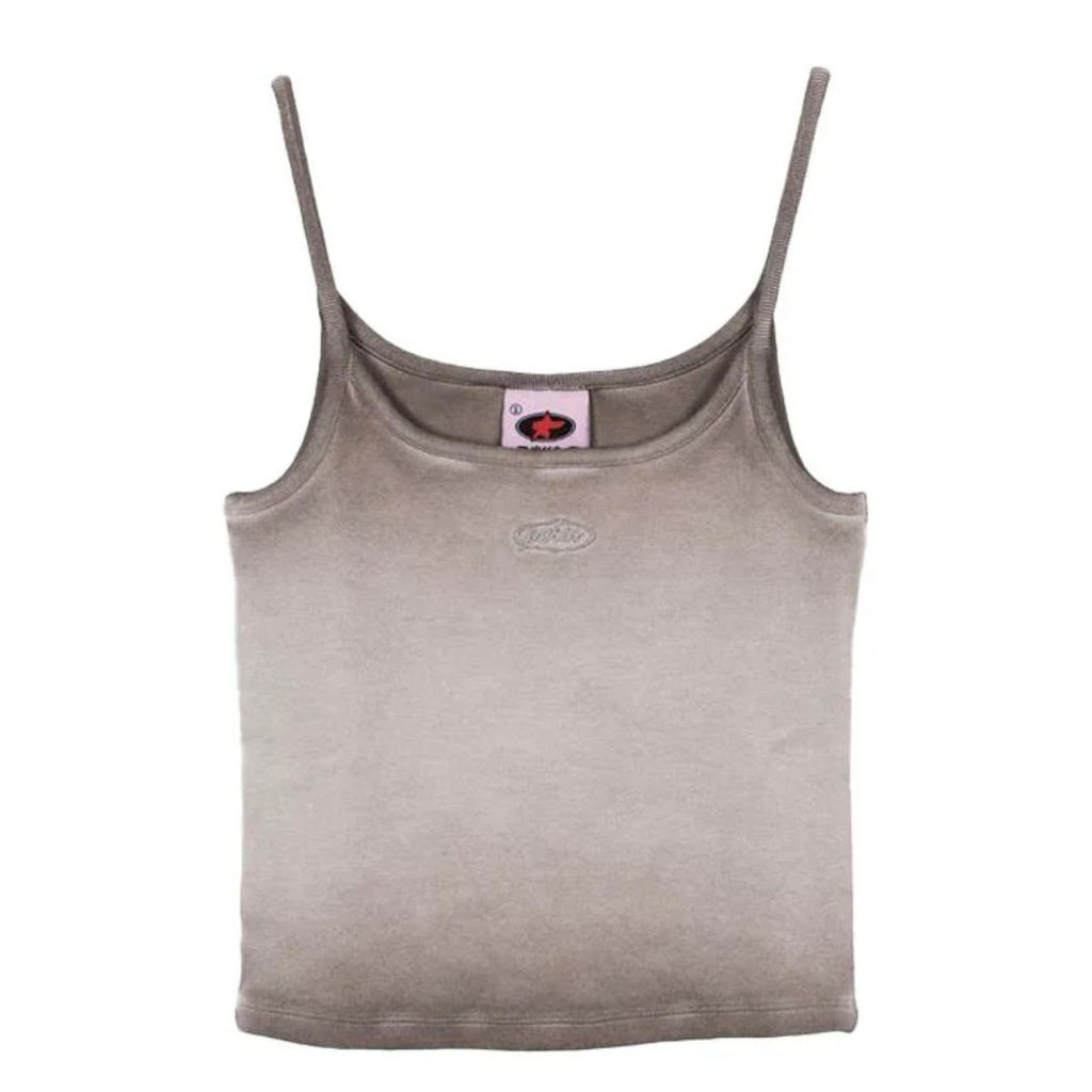 Womens 90's Spray Tank Top - Latte