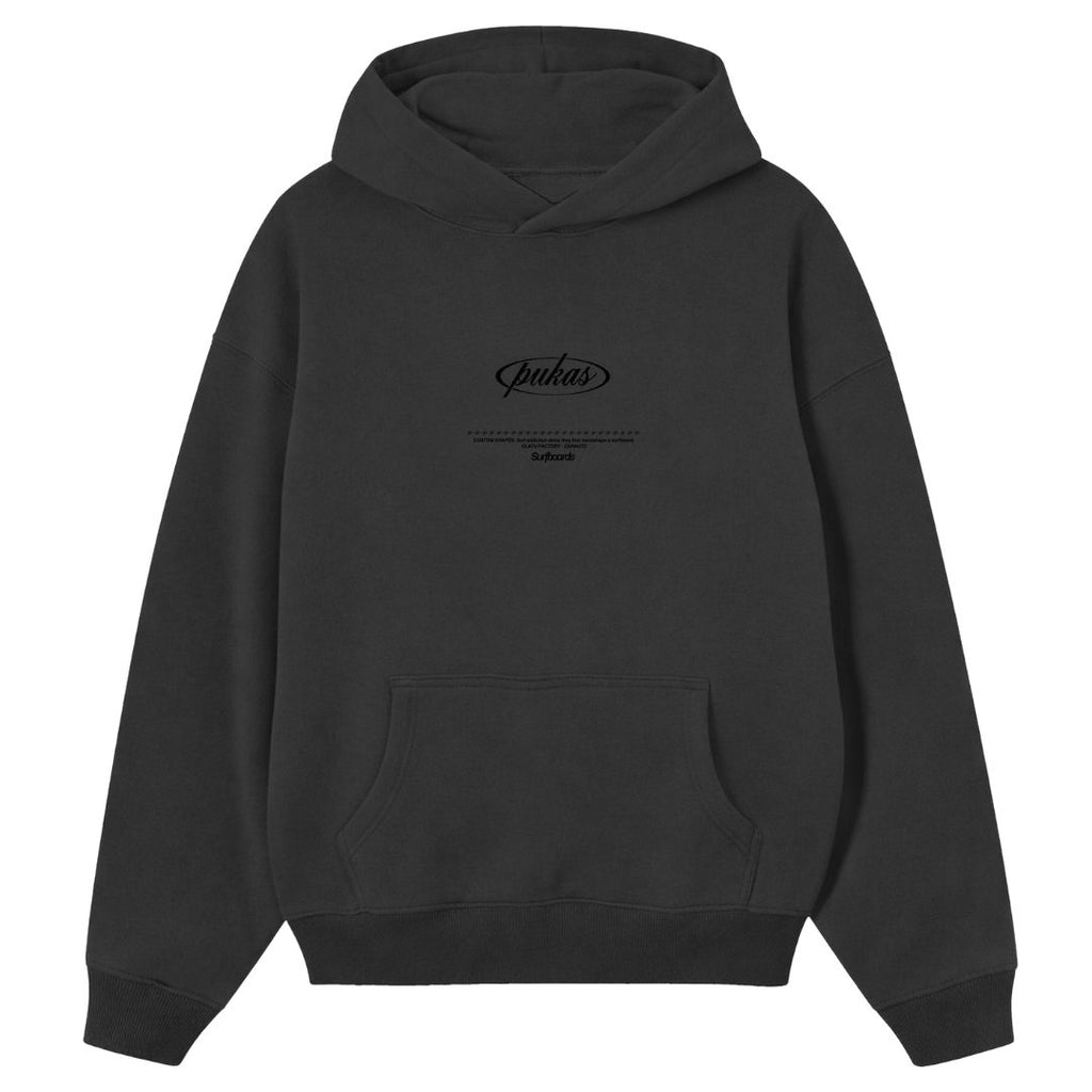 Pukas Fleece Custom Shapes Hoodie Charcoal — back view