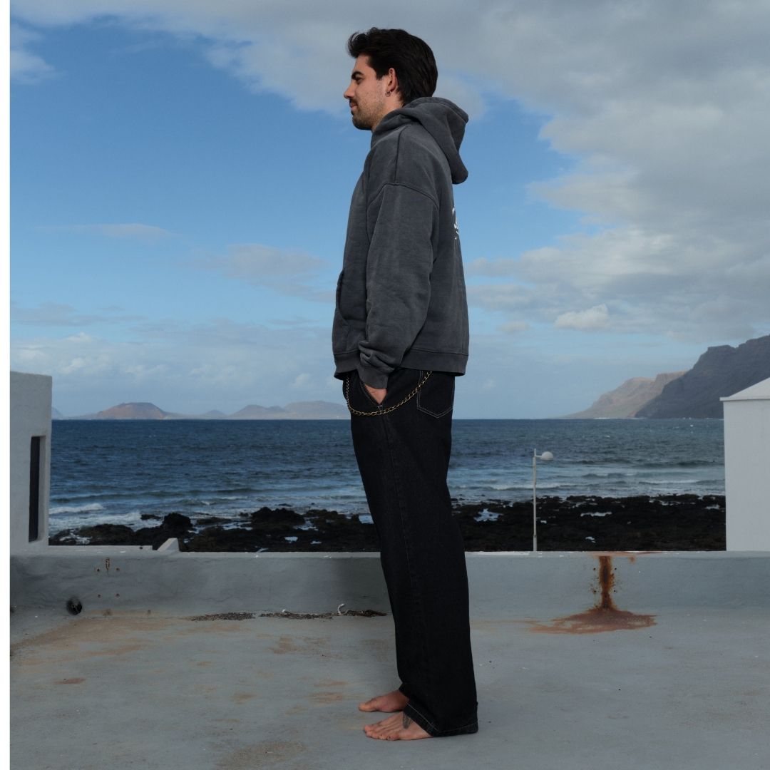 Pukas Fleece Custom Shapes Hoodie Charcoal — lifestyle shot