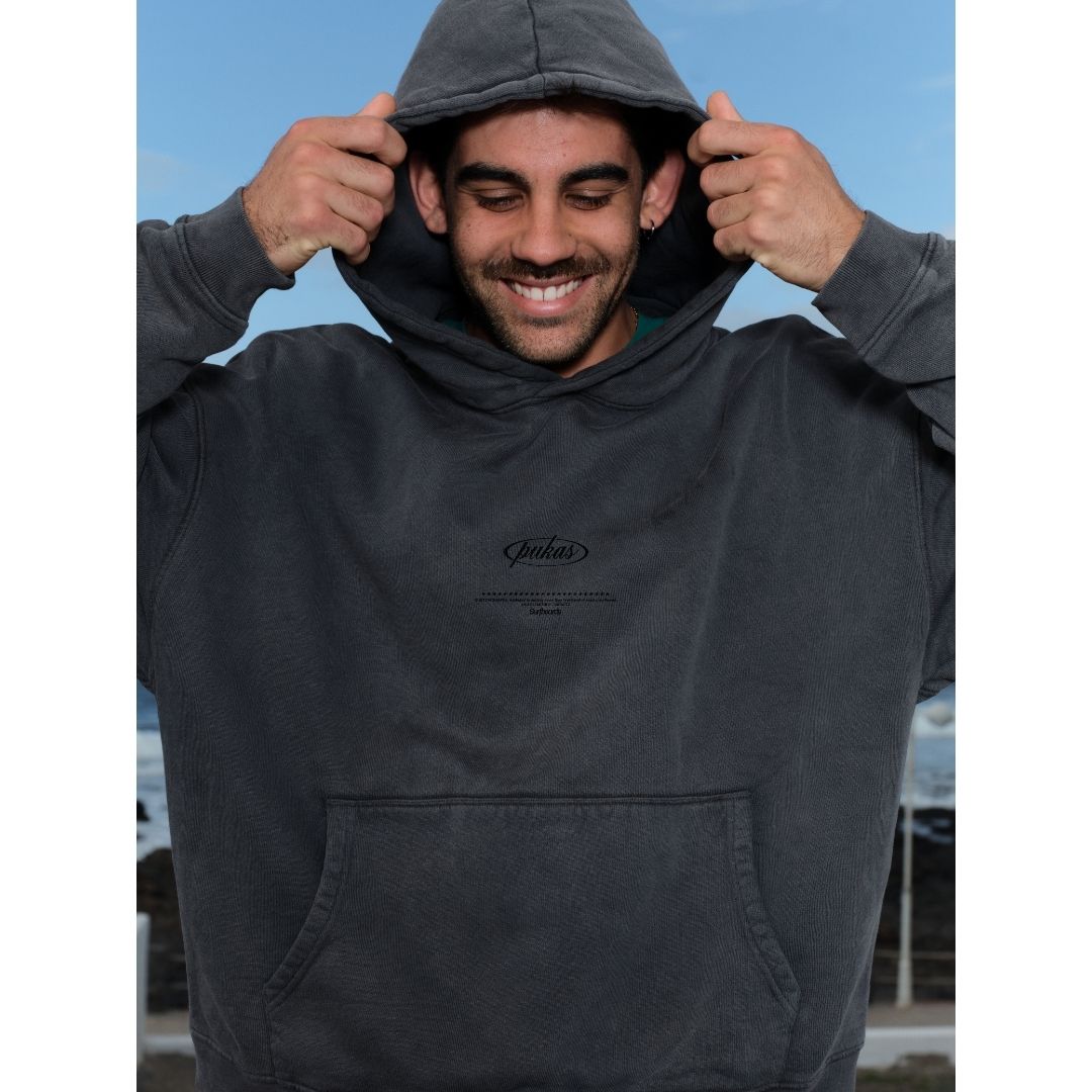 Pukas Fleece Custom Shapes Hoodie Charcoal — lifestyle shot 2