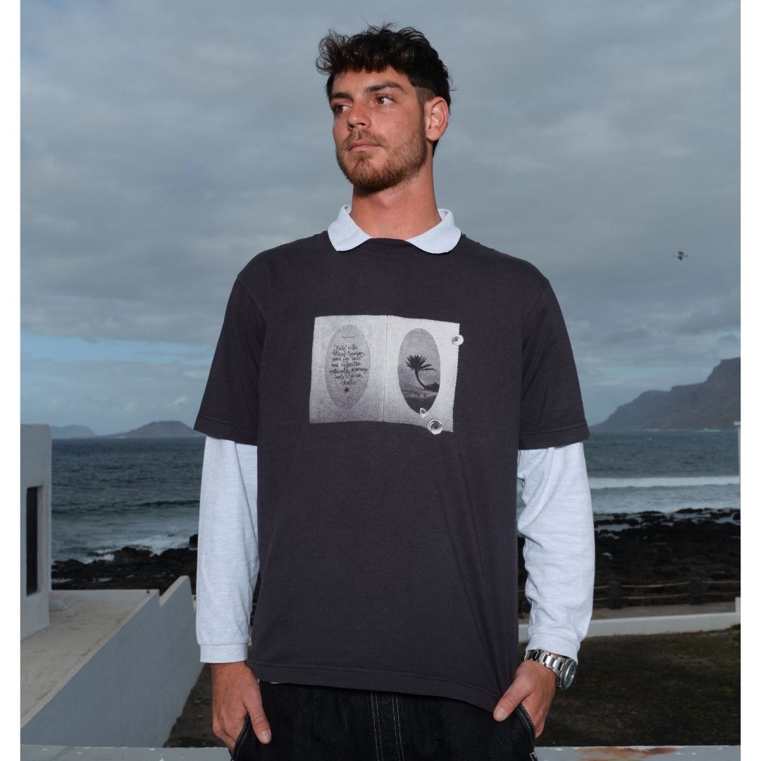 Pukas Island Holidays T-Shirt Charcoal — lifestyle shot