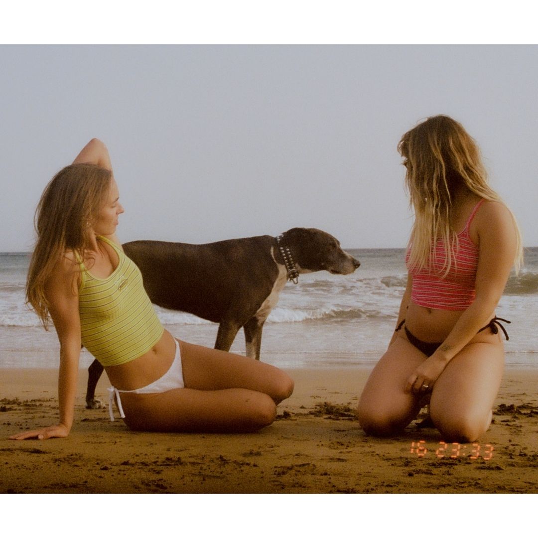 Pukas Love Stripes Rip Tank Lime — lifestyle shot