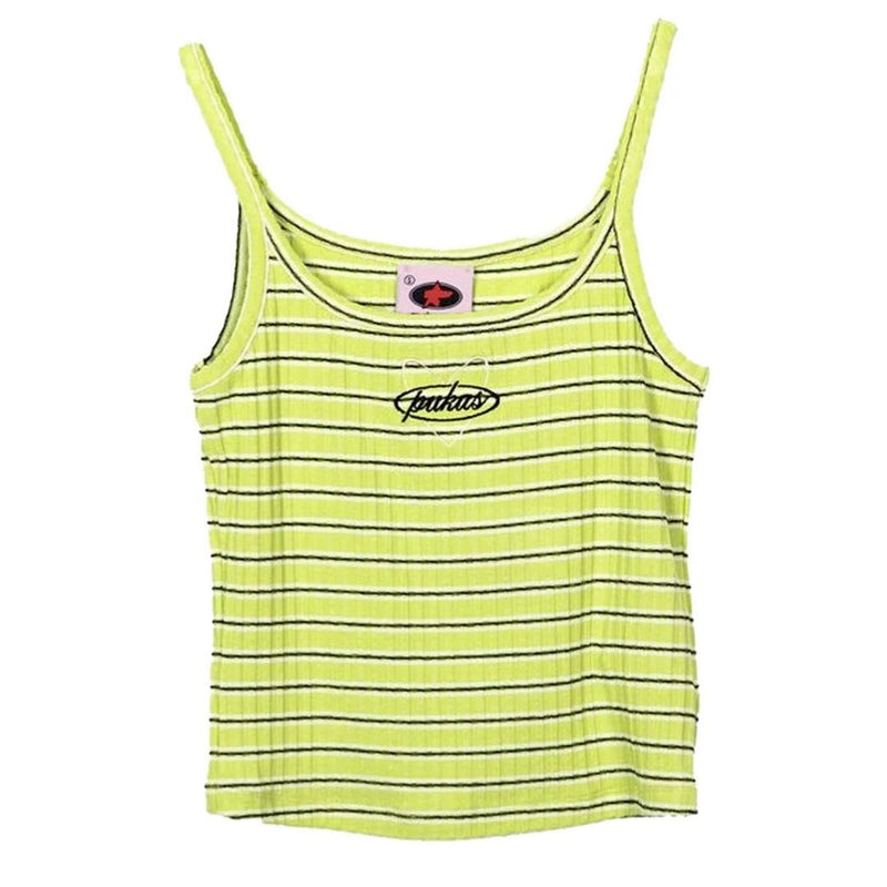 Pukas Womens Love Stripes Rip Tank - Lime