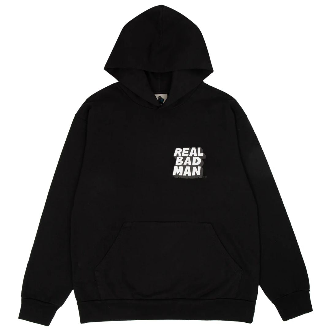 Real Bad Man Classic Hood Fleece Black — front view