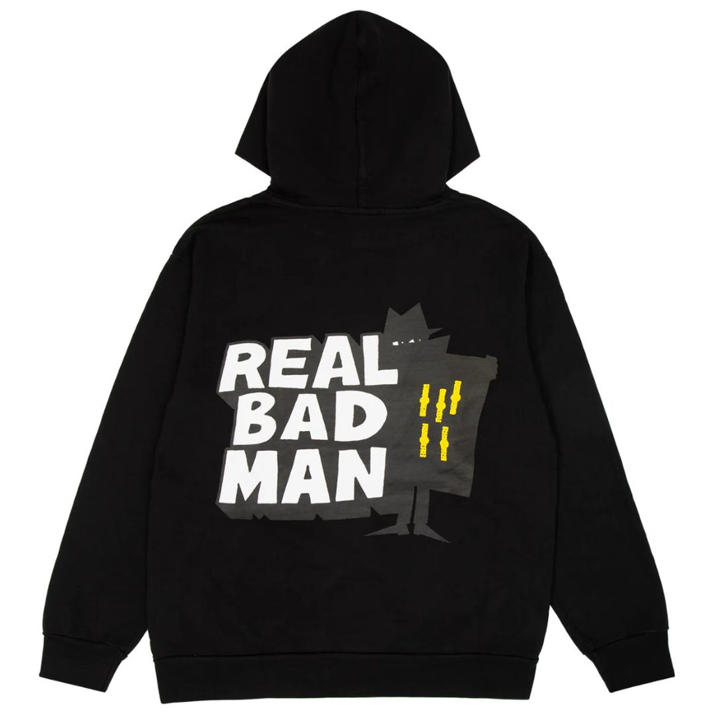 Real Bad Man Classic Hood Fleece Black — back view