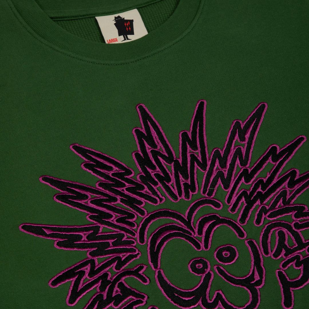 Real Bad Man Electrified Crew Fleece Hunter — detail view