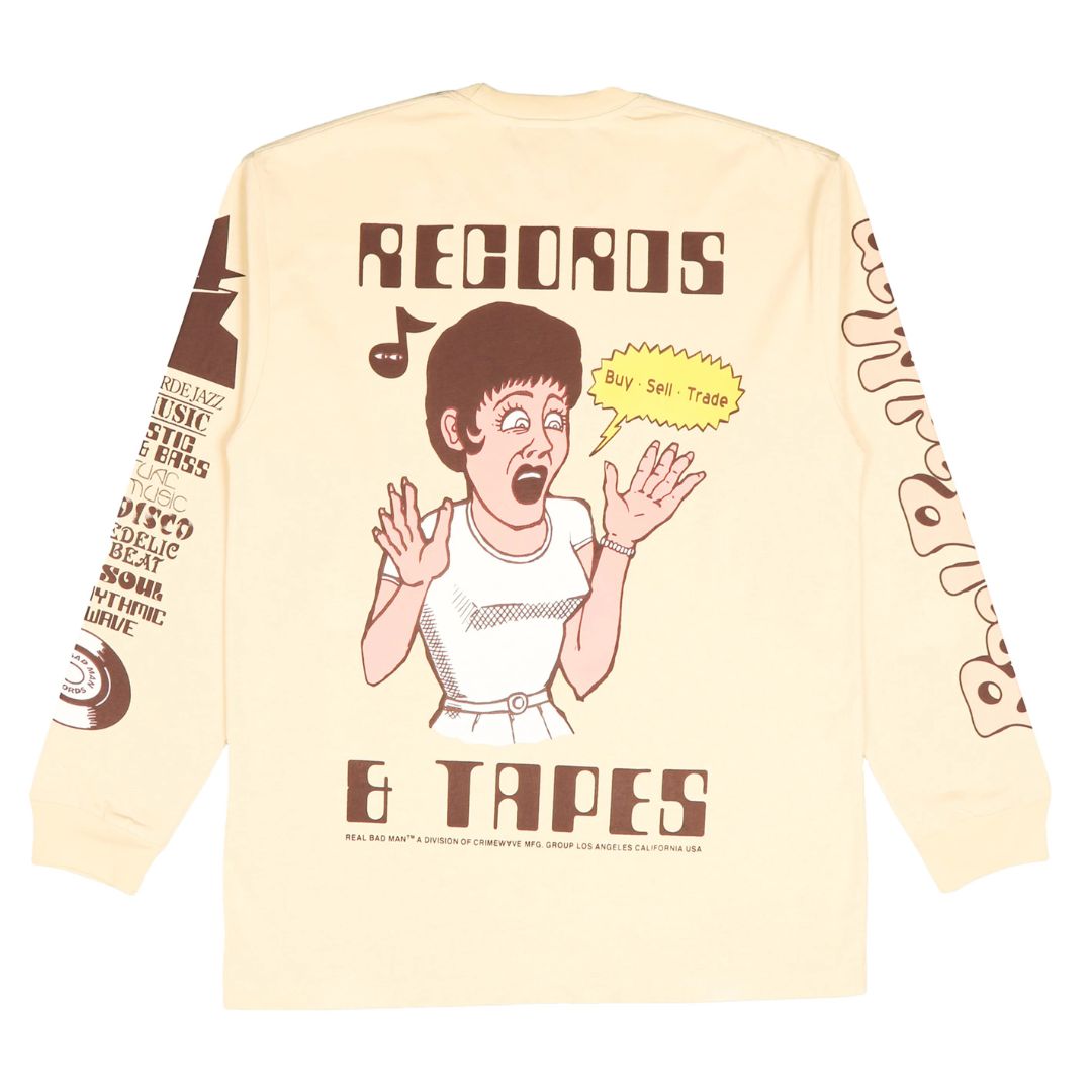 Real Bad Man Records & Tapes LS Tee - Mustard Yellow