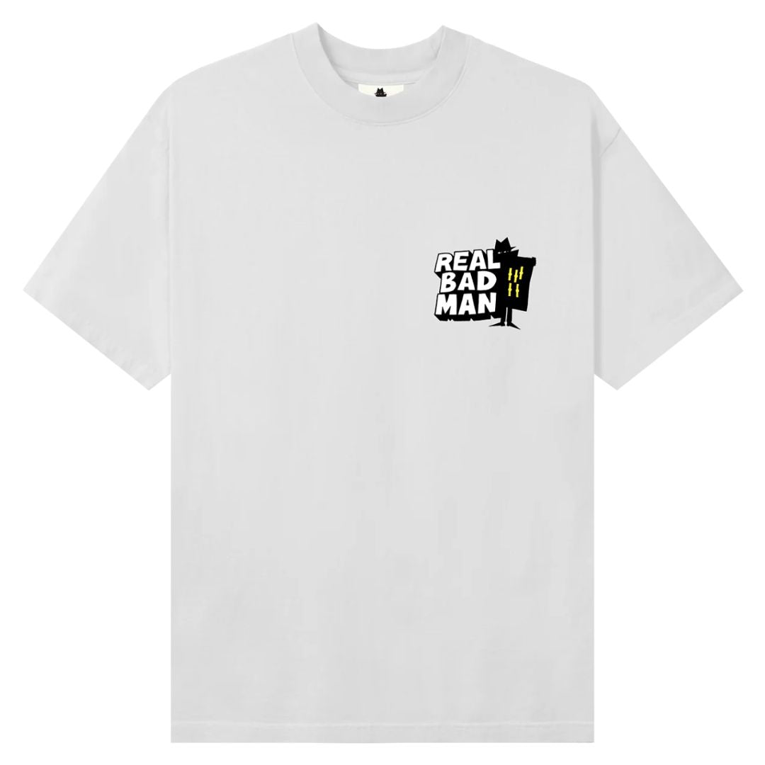 Real Bad Man Who Goes There T-Shirt White — front view