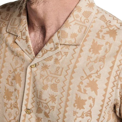 Roark Gonzo Camp Collar Short Sleeve Shirt - Sarda Almond