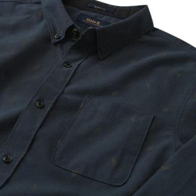 Roark Scholar Long Sleeve Shirt - Dark Navy Crosshatch