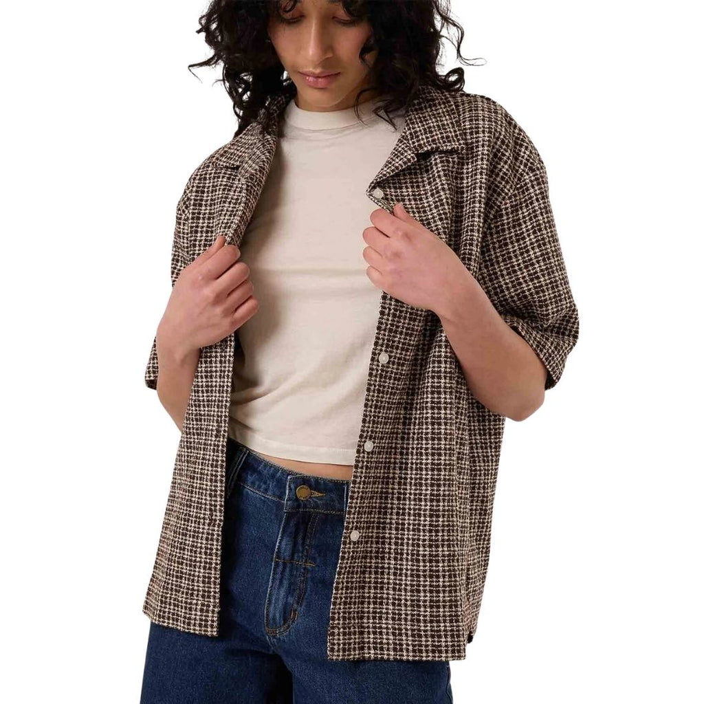 Thrills Hazed Adrianna Shirt Coffee | Byron Bay