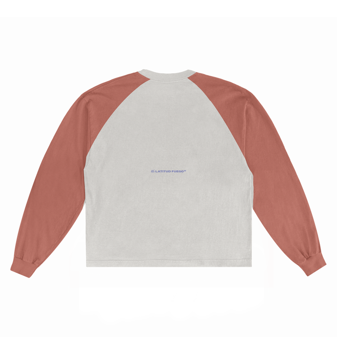 Latitud Fuego Womens Crop Long Sleeve Raglan T-Shirt Aragon White — back view