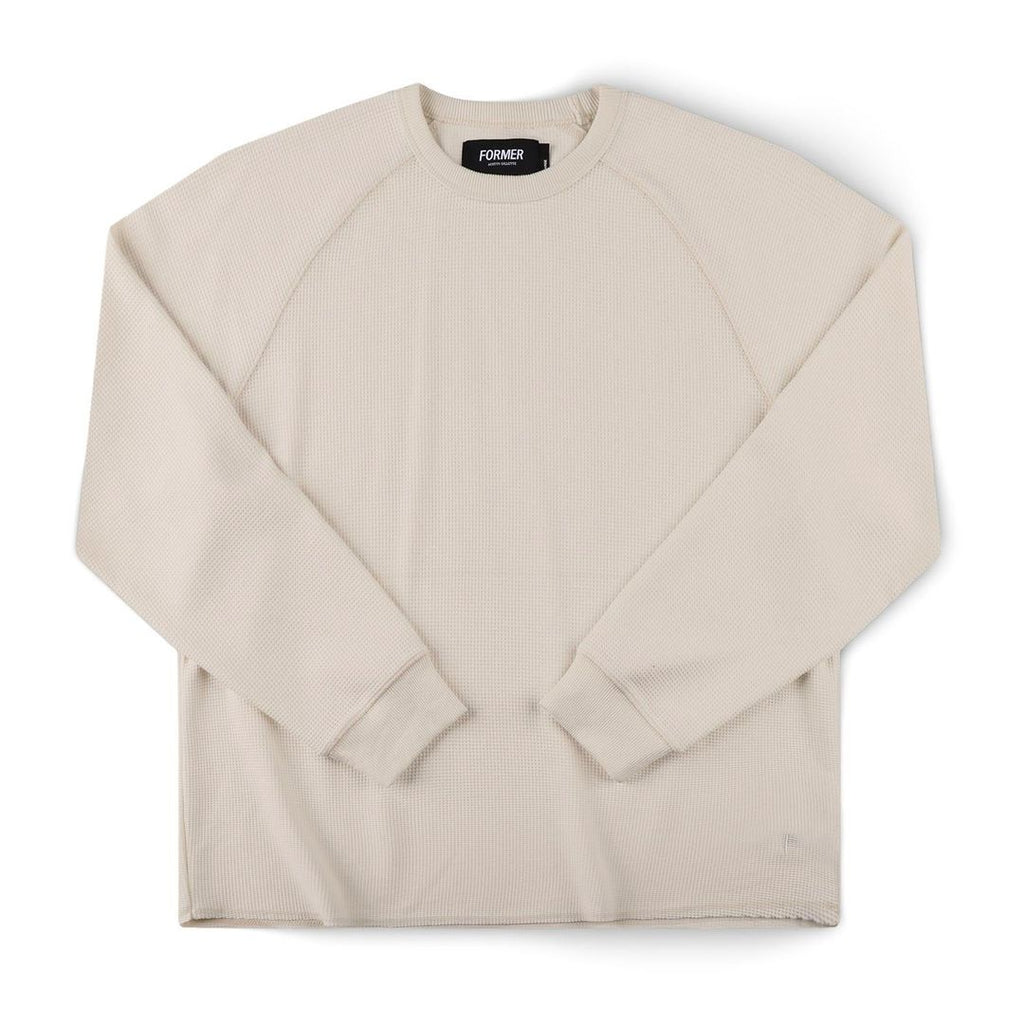 AG Raglan Waffle Crew Neck - Bone