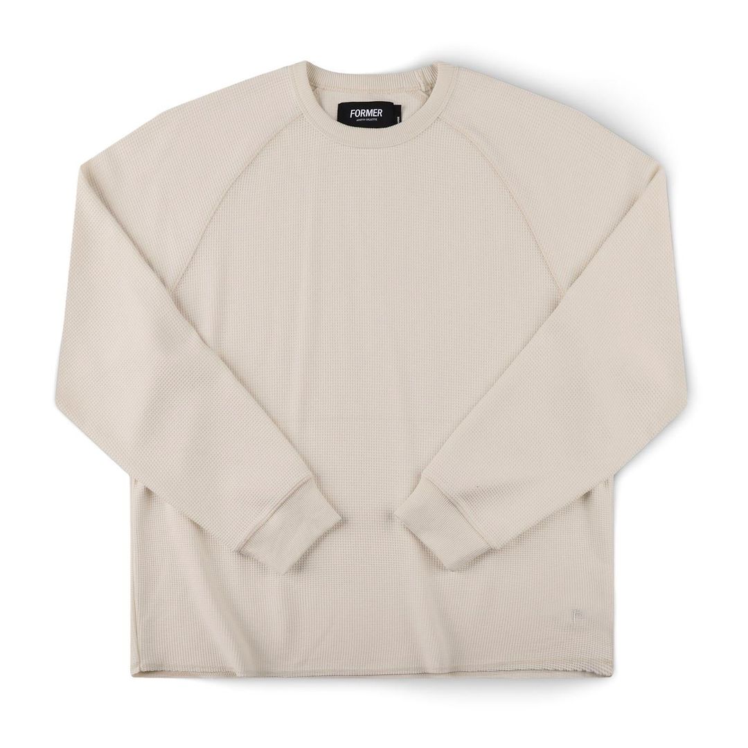 AG Raglan Waffle Crew Neck - Bone