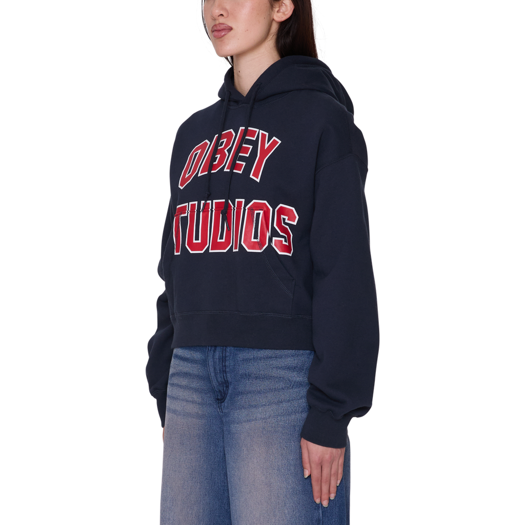 Womens Studios Collegiate Hoodie - Dark Navy - back