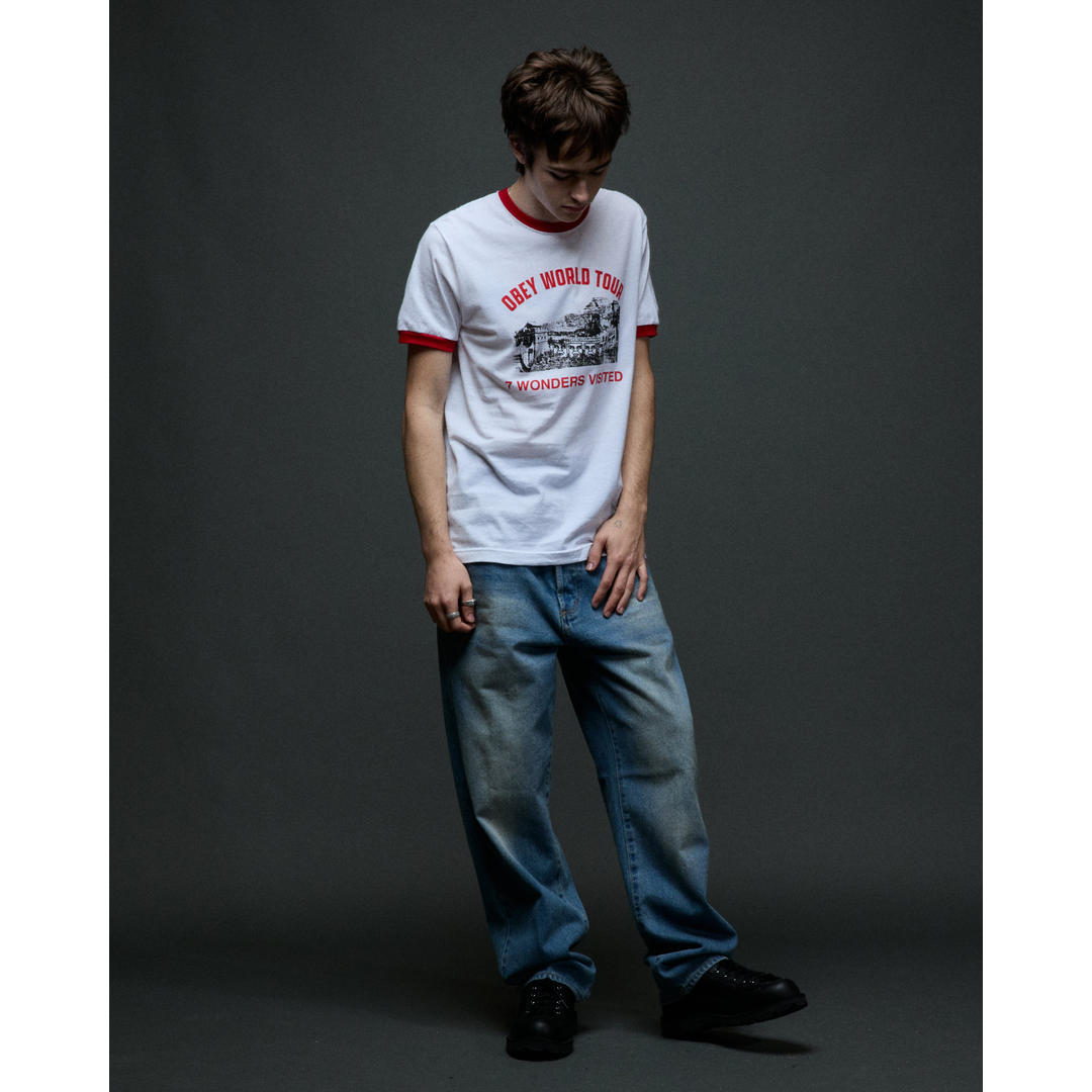 7 Wonders Visited T-Shirt - White Red - back