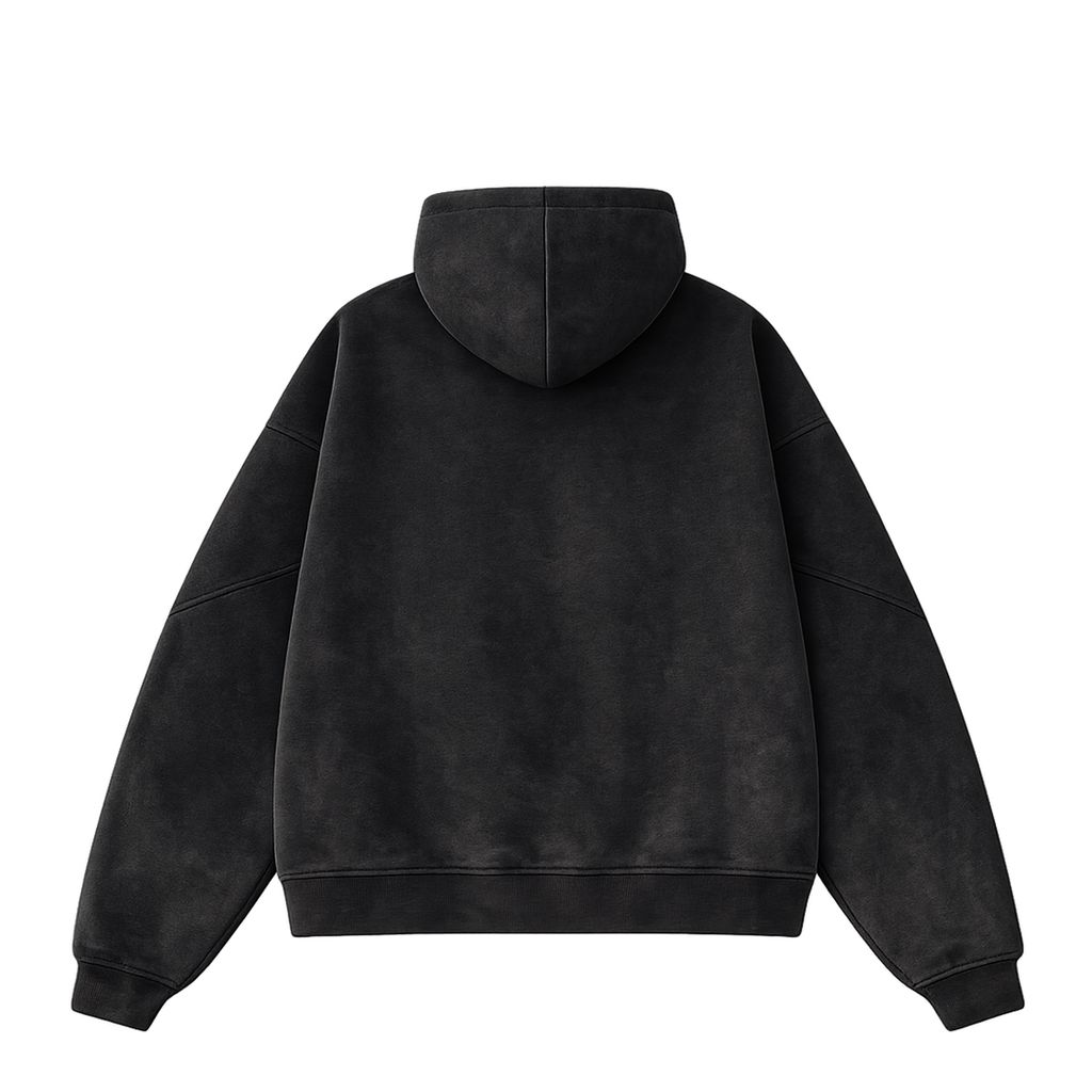 Latitud Fuego International Zip Hoodie Black Faded — back view