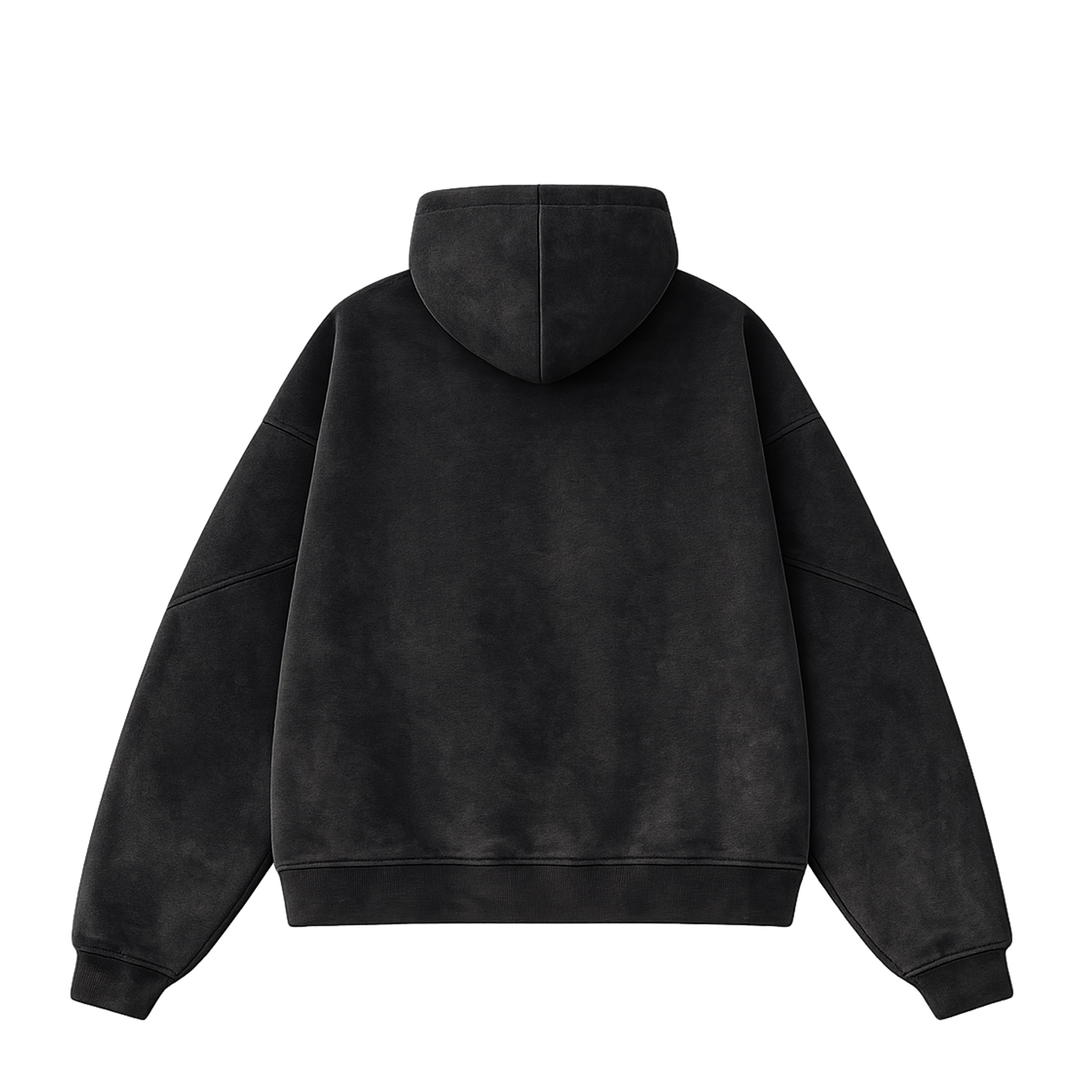 Latitud Fuego International Zip Hoodie Black Faded — back view