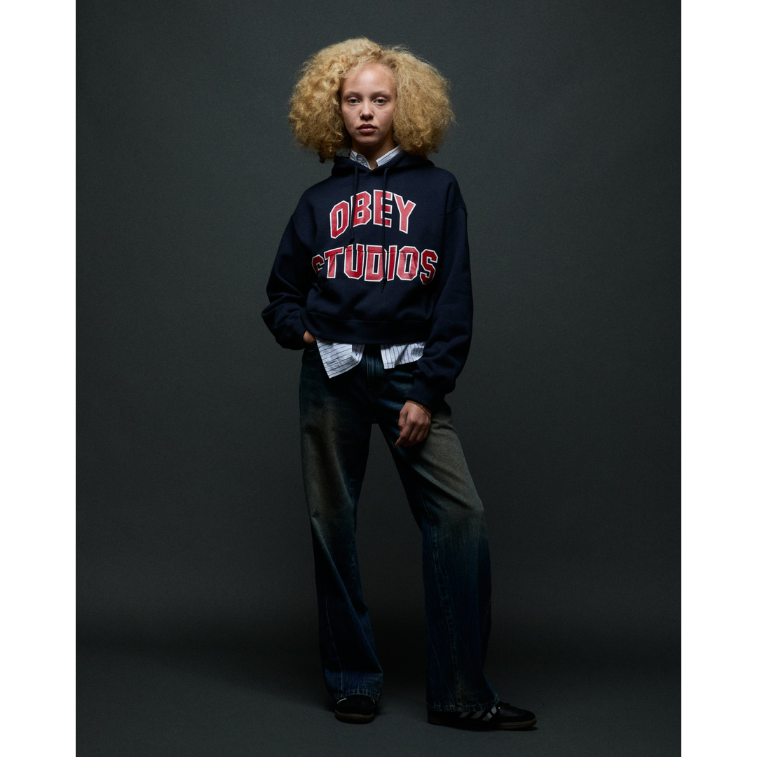 Womens Studios Collegiate Hoodie - Dark Navy - detail 4