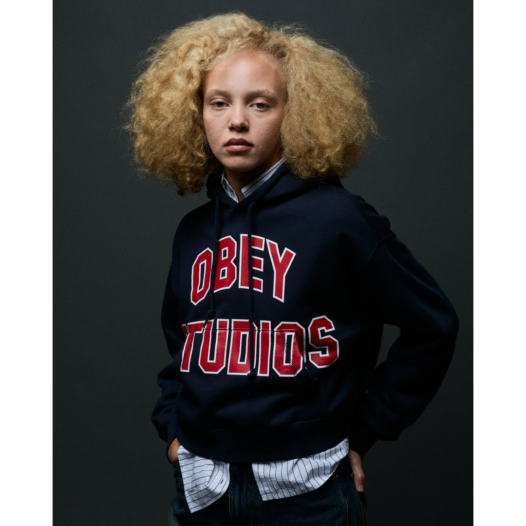 Womens Studios Collegiate Hoodie - Dark Navy - detail 3